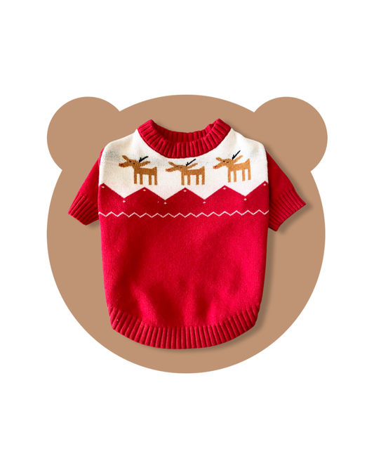 Oh Deer! Winter Sweater (Red)